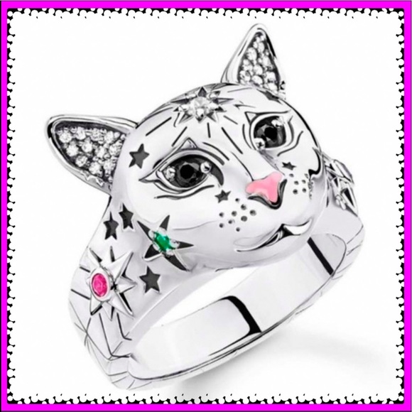 Handmade Jewelry - 🆕 Sterling Silver Handmade Zirconia Cat Ring